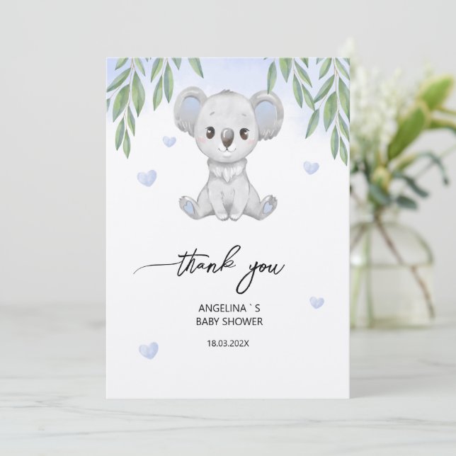 Flat Thank You Card for baby shower. (Standing Front)