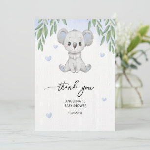 Flat Thank You Card for baby shower.
