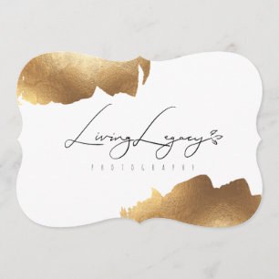 FLAT THANK YOU CARD Gold Brush Minimalist