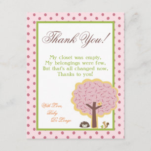 Flat Thank You Card Love and Nature Girl Woodland