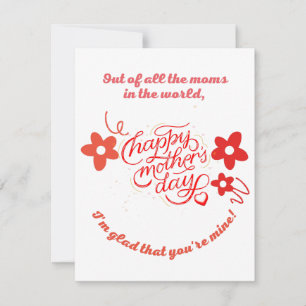 Flat Thank You Card, mothers day