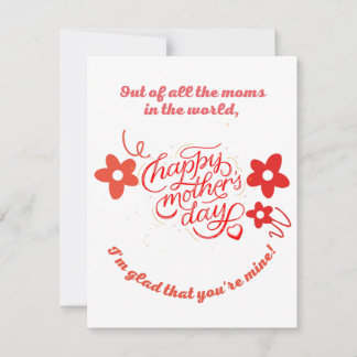 Flat Thank You Card, mothers day