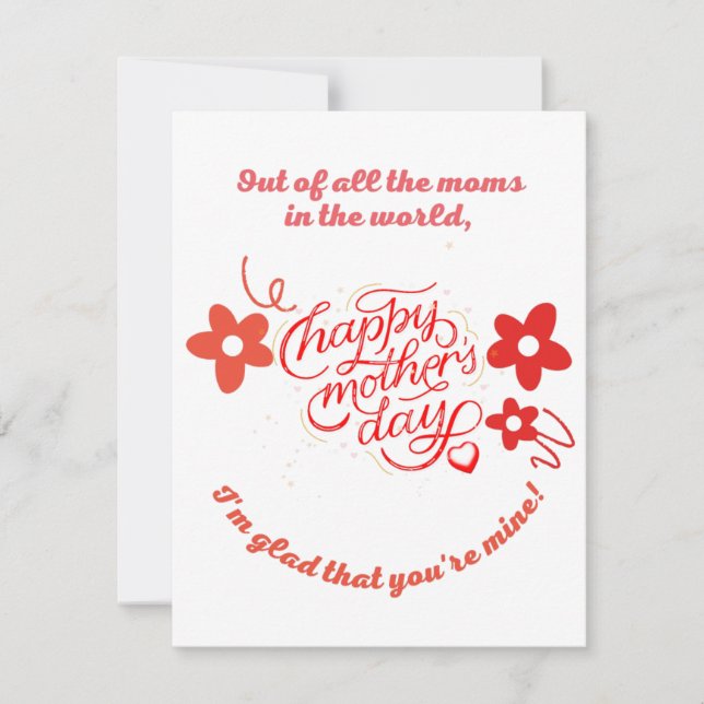 Flat Thank You Card, mothers day Card (Front)