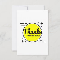 Flat thank you card. Thank you for order cards