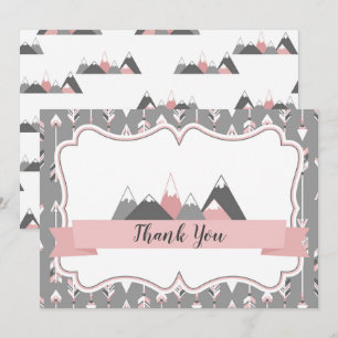 Flat Thank You Cards Mountains Themed