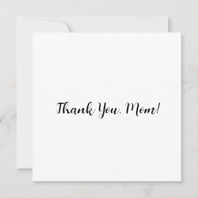 Flat ‘Thank You, Mum!’ Card with Floral Back (Front)