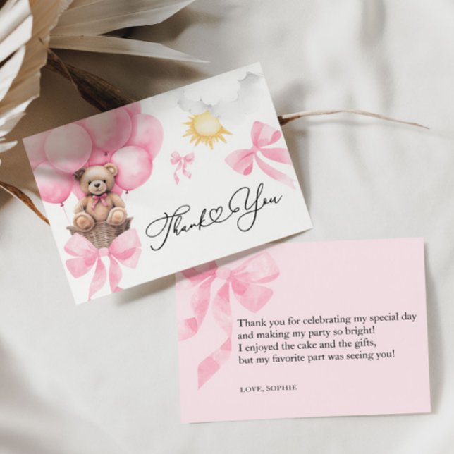 Flat Thank You Pink Bear Card  (Creator Uploaded)