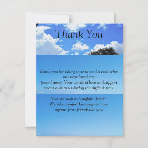 Flat Thank You Sympathy Card