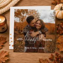 Flat Thanksgiving Card,Elegant Lettering Custom