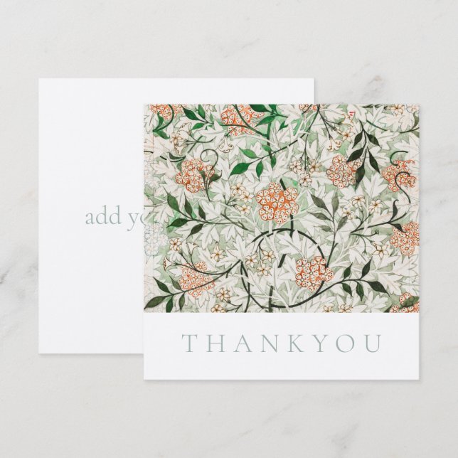 FLAT THANKYOU CARD : WILLIAM MORRIS : JASMINE (Front/Back)