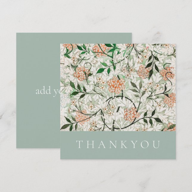 FLAT THANKYOU CARD : WILLIAM MORRIS : JASMINE (Front/Back)