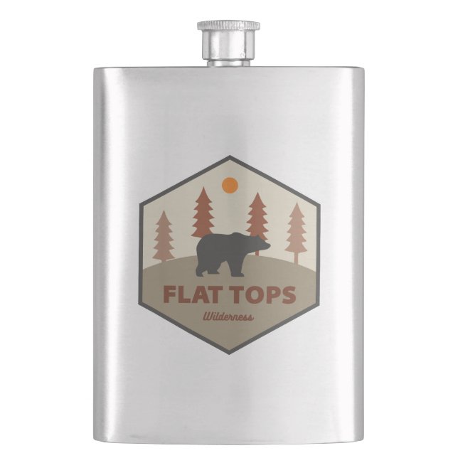 Flat Tops Wilderness Colorado Bear Hip Flask (Front)