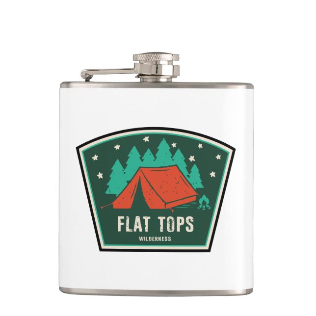 Flat Tops Wilderness Colorado Camping Hip Flask (Front)