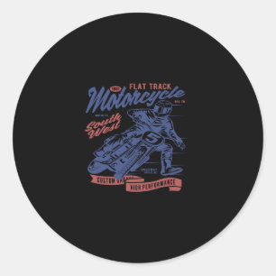 flat track  motorcycle classic round sticker