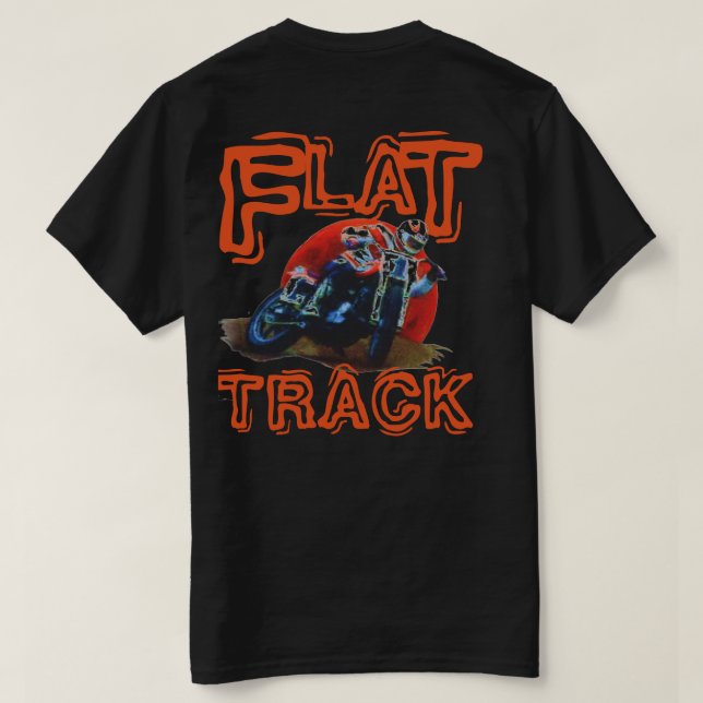 FLAT TRACK MOTORCYCLE RACER WHITE T-Shirt (Design Back)
