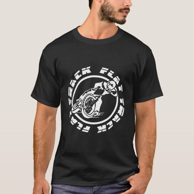 Flat Track Motorcycle Racing Speedway Rider T-Shirt (Front)