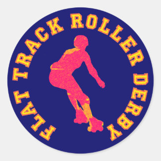 Flat Track Roller Derby Classic Round Sticker