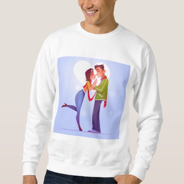 flat-valentine-s-day-couple  sweatshirt (Front)