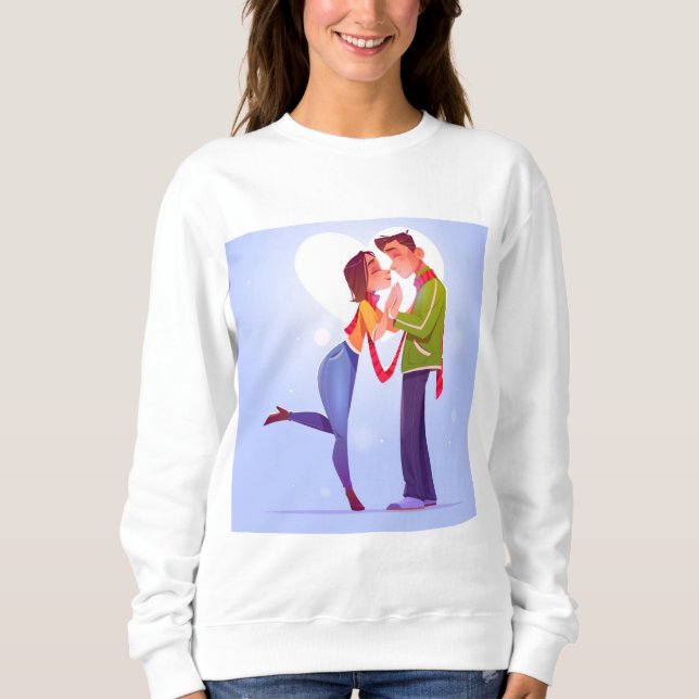 flat-valentine-s-day-couple  sweatshirt (Front)