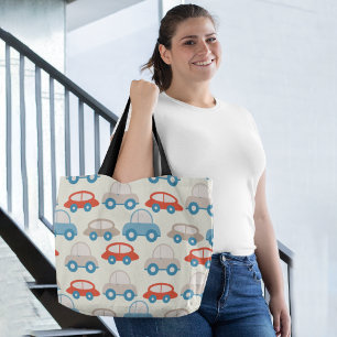 Flat vintage cars tote bag
