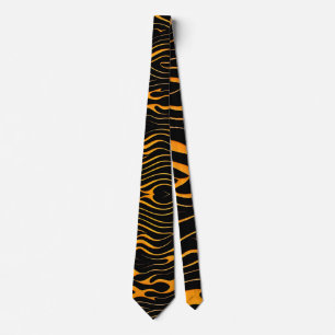 Flat Waves Yellow Monochromatic  Pattern Tie