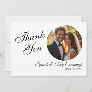 Flat Wedding Thank You Card | Custom with Photo 
