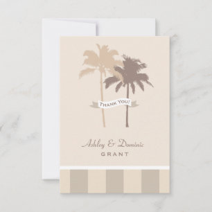 Flat Wedding Thank You Note Card   Palm Trees