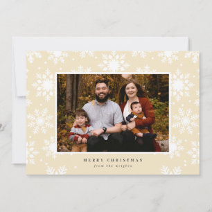 Flat White Bold Snowflakes In The Background Holiday Card