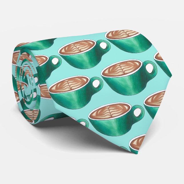 Flat White Latte Cappuccino Coffee Personalised Tie (Rolled)
