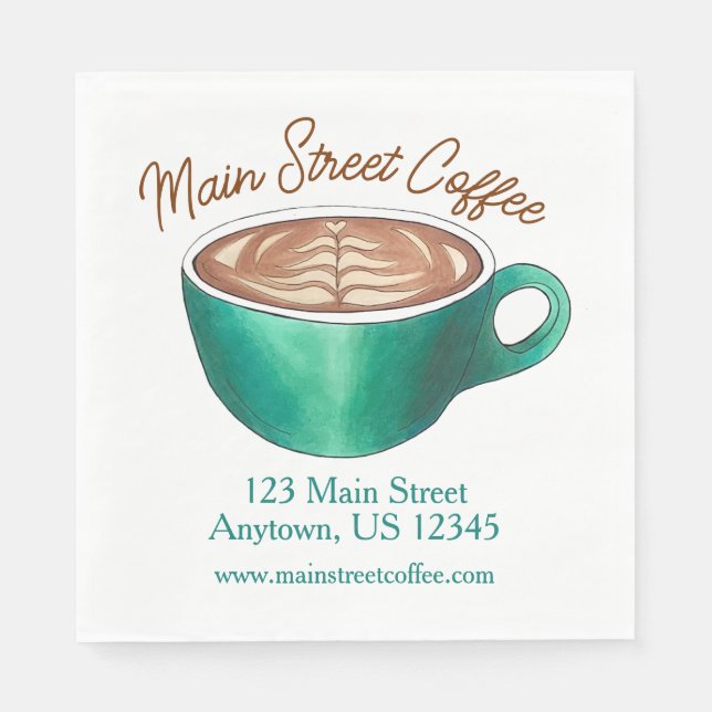 Flat White Latte Cappuccino Coffee Shop House Café Napkin (Front)