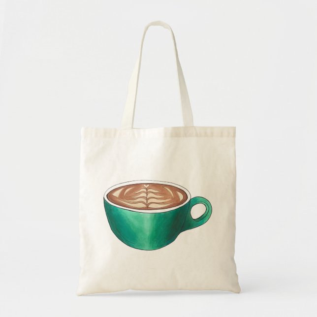 Flat White Latte Cappuccino Coffee Shop House Café Tote Bag (Front)