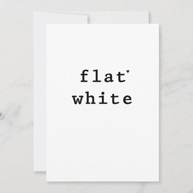 Flat white - minimalistic typography card (Front)