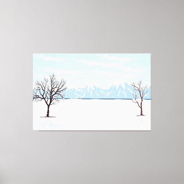 Flat winter landscape canvas print (Front)
