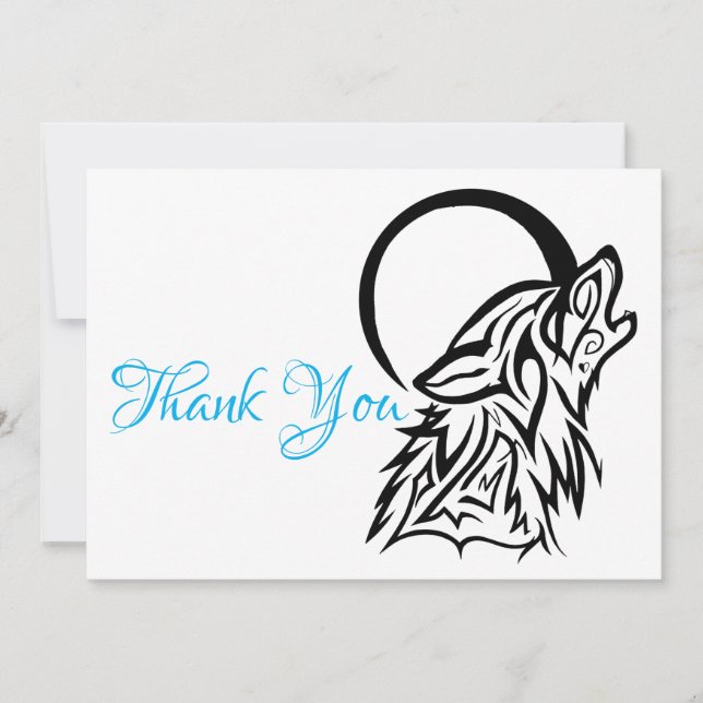 Flat Wolf Thank You Card (Front)
