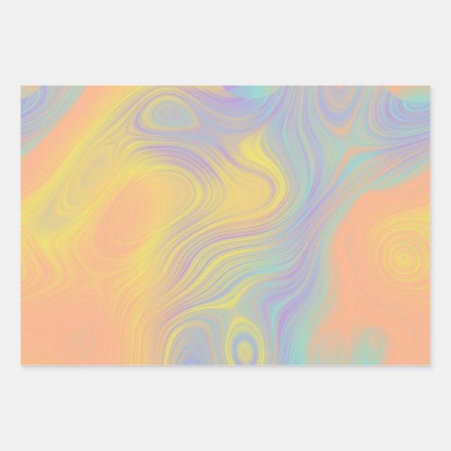 Flat Wrapping Paper Set Swirled Peach Daffodil (Front)