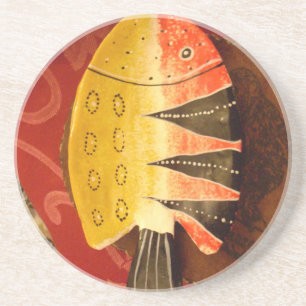 flat yellow and red fish with black stripes.jpg coaster