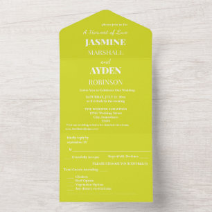 Flat Yellow Background – Back-to-School Texture All In One Invitation