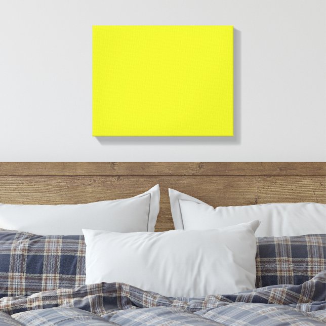 Flat Yellow Background – Back-to-School Texture Canvas Print (Insitu(Bedroom))