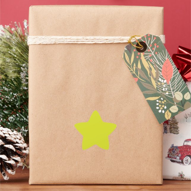 Flat Yellow Background – Back-to-School Texture Star Sticker (Holiday)