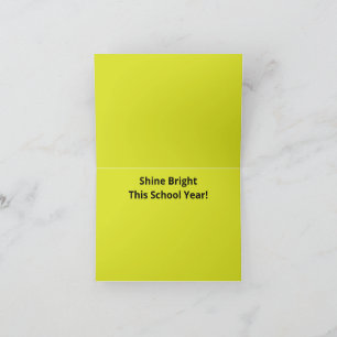 Flat Yellow Background – Back-to-School Texture Thank You Card
