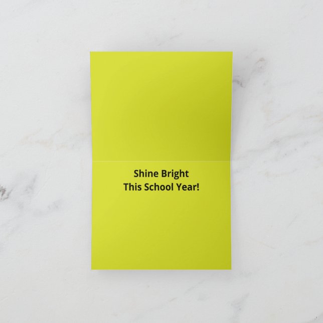 Flat Yellow Background – Back-to-School Texture Thank You Card (Inside)