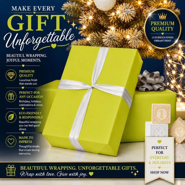Flat Yellow Background – Back-to-School Texture Wrapping Paper (Creator Uploaded)