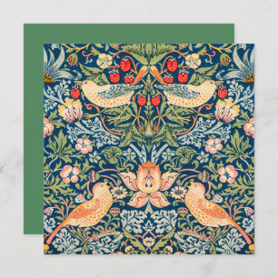 FLATCARD : WILLIAM MORRIS : STRAWBERRY THIEVES INVITATION