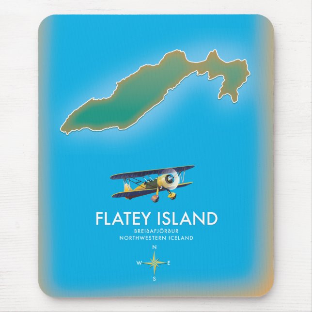 Flatey, Breiðafjörður, Iceland Map Mouse Mat (Front)