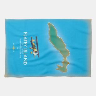 Flatey, Breiðafjörður, Iceland Map Tea Towel
