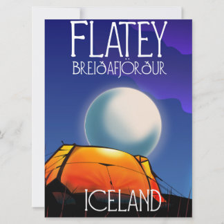 Flatey, Breiðafjörður, Iceland, travel poster Invitation
