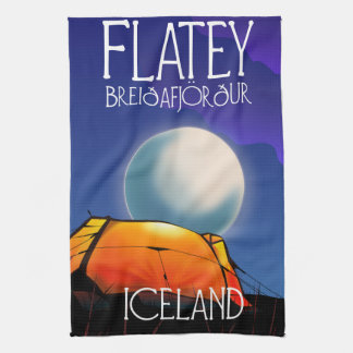 Flatey, Breiðafjörður, Iceland, travel poster Tea Towel