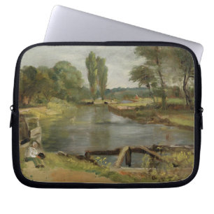 Flatford Lock, 1810-11 (oil on paper on canvas) Laptop Sleeve