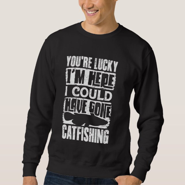 Flathead Catfish Fishing Catfish Hunter Catfishing Sweatshirt (Front)