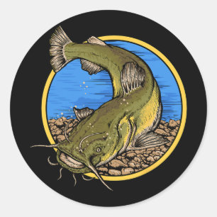Flathead Catfish Fishing Classic Round Sticker